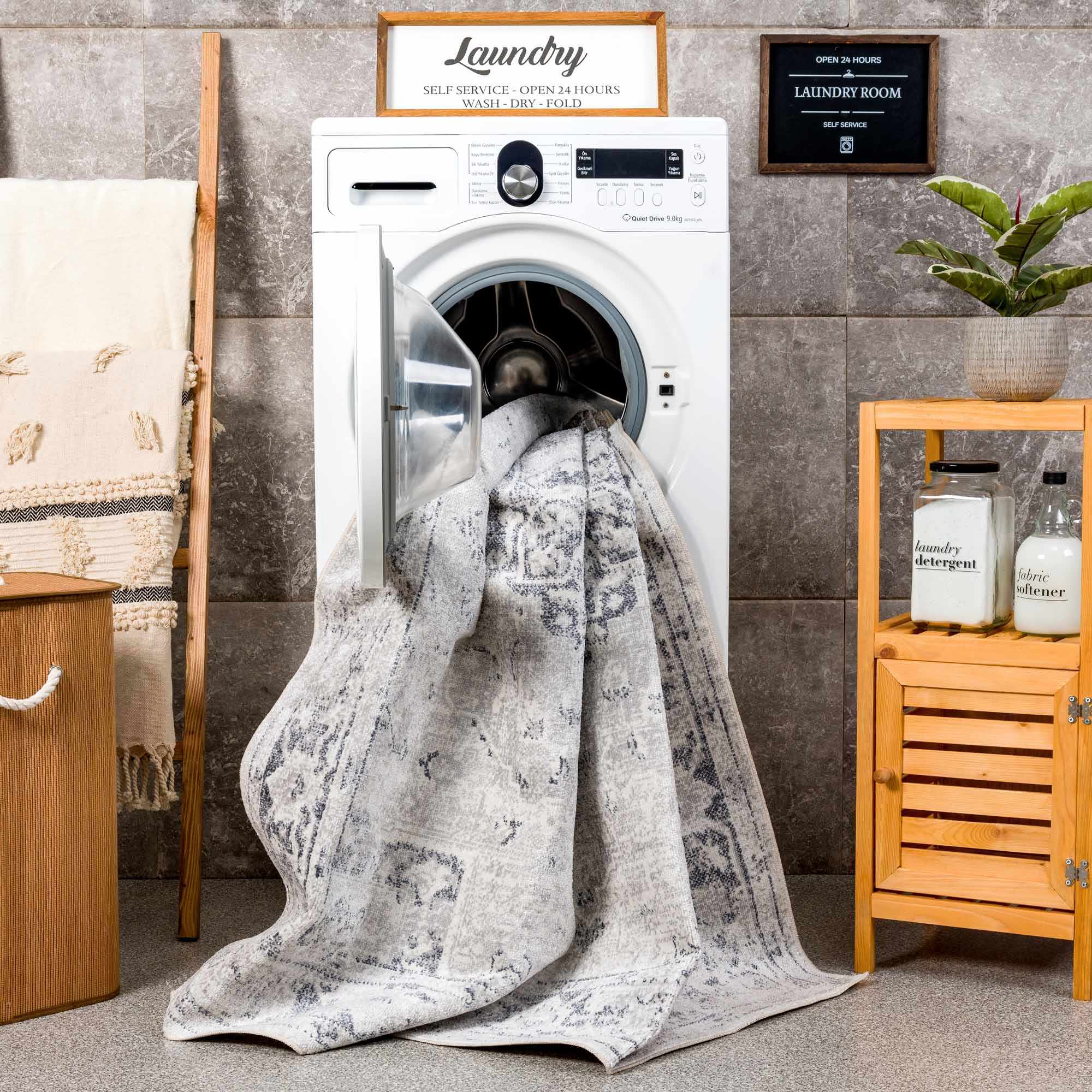 Akram Antrasit Flat Pile Washable Rug - Image 12