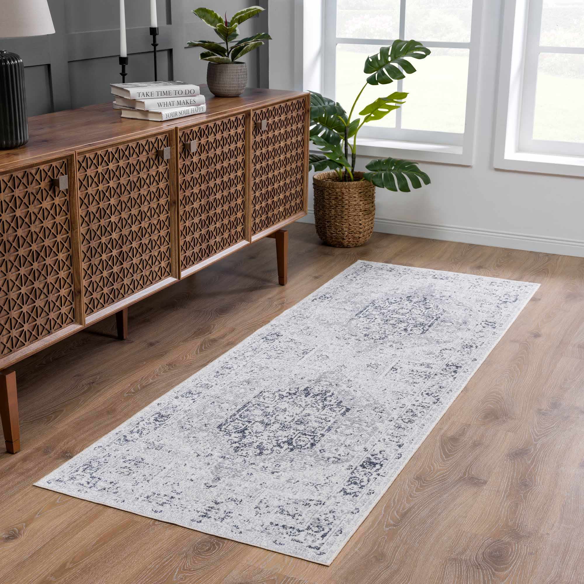 Akram Antrasit Flat Pile Washable Rug - Image 4