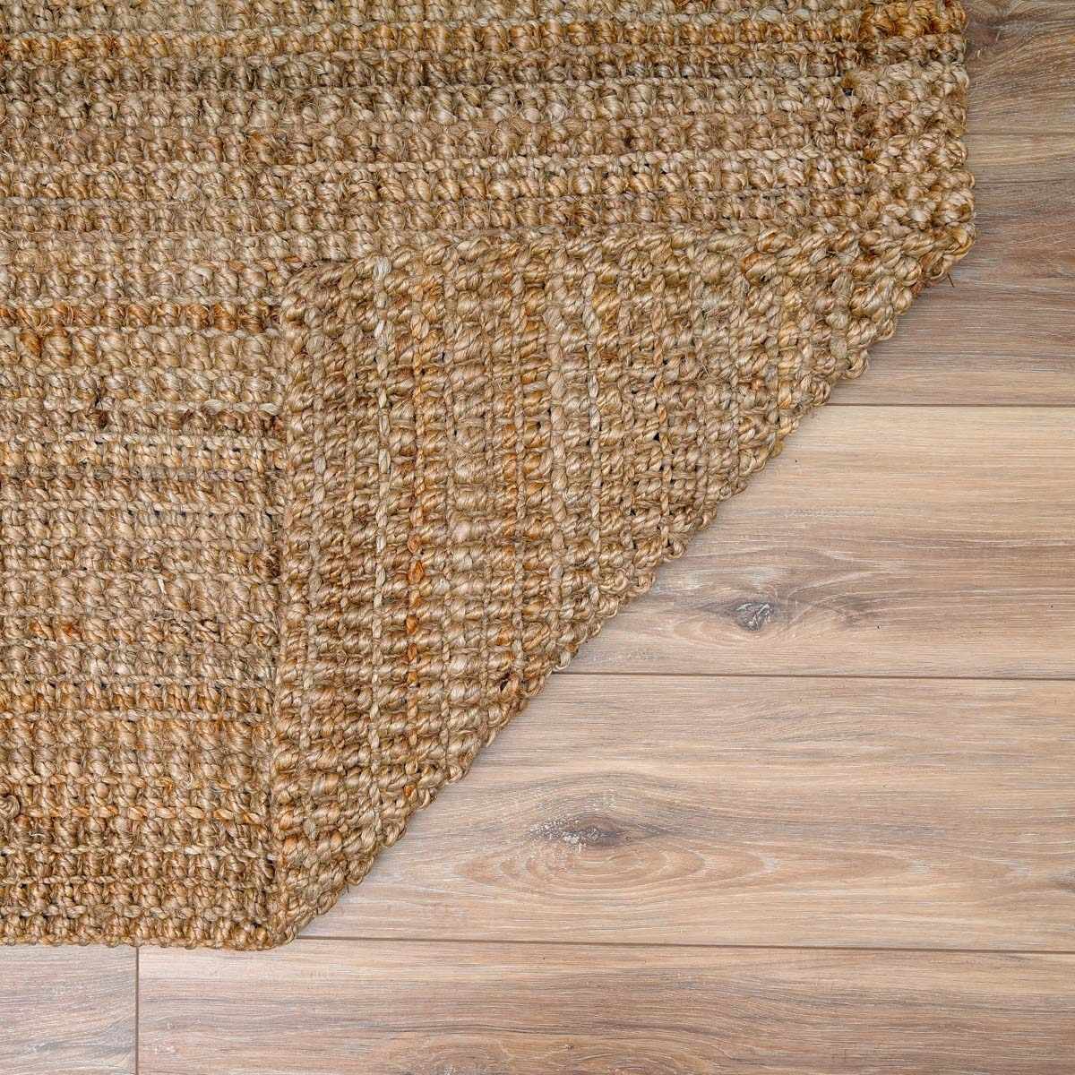 Ambel Chocolate Brown Camel Jute Area Rug - Image 4