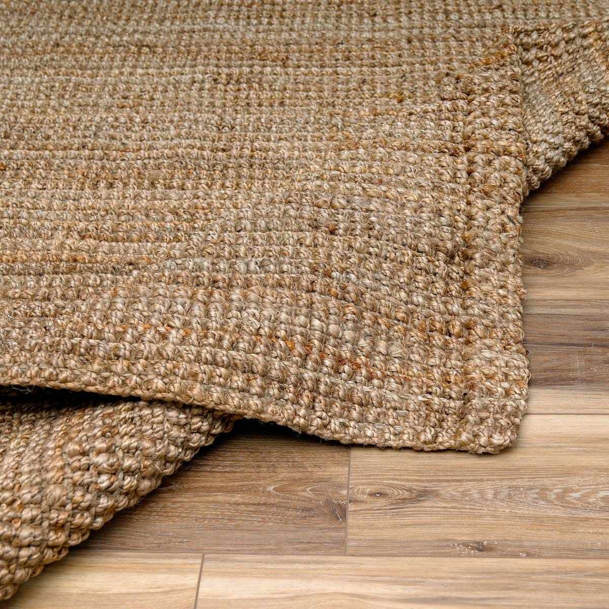 Ambel Chocolate Brown Camel Jute Area Rug - Image 5