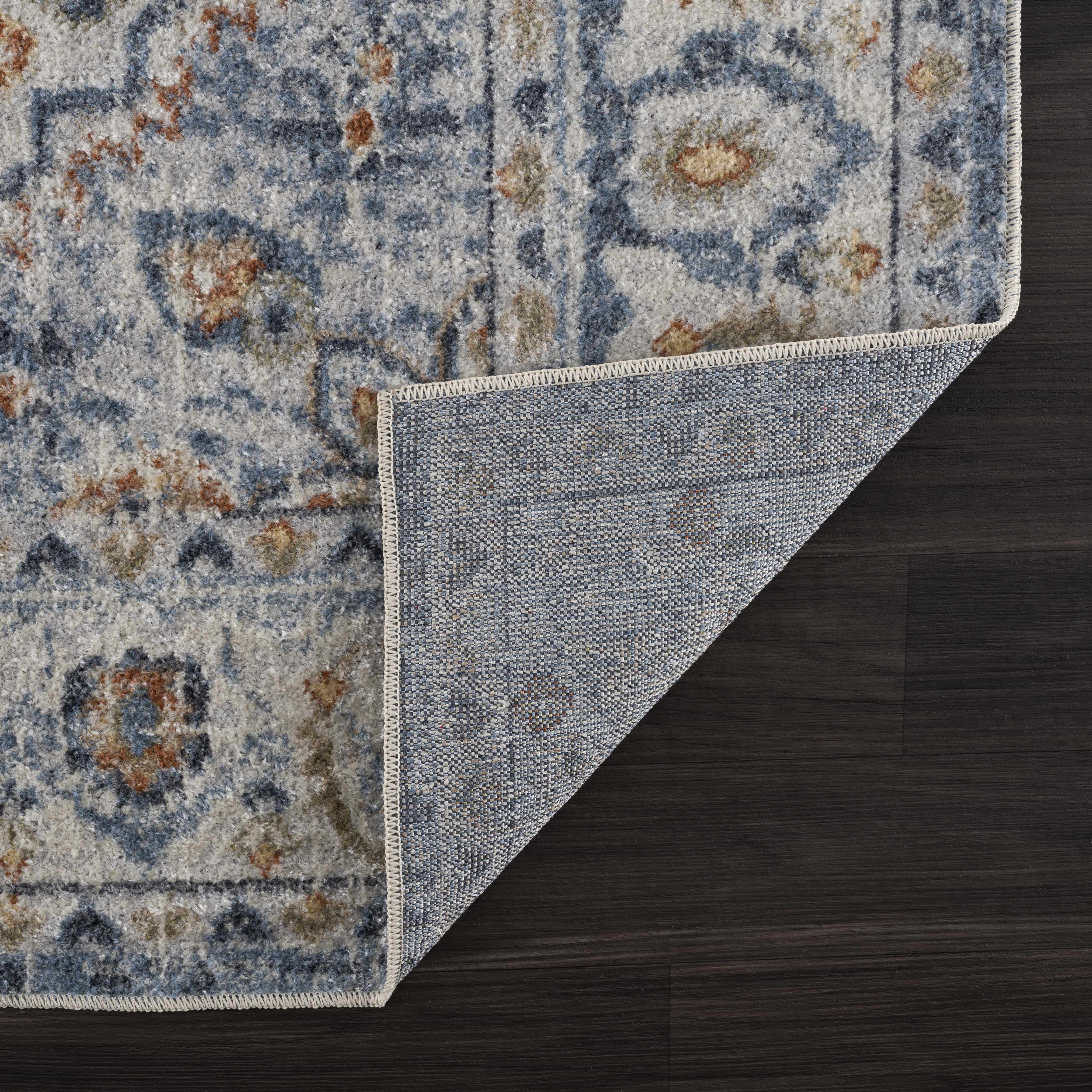 Hiti Cream&Blue Washable Rug - Clearance - Image 4