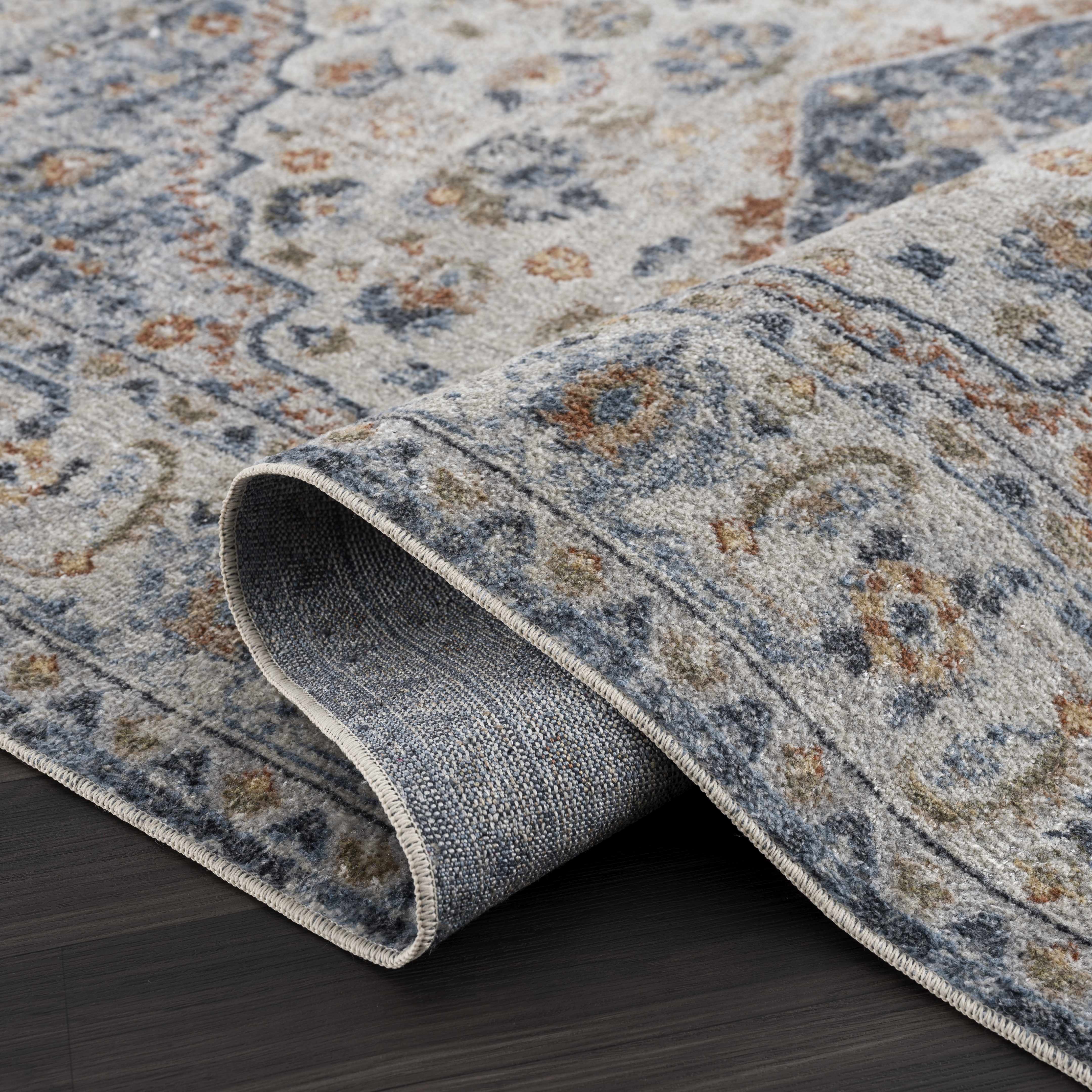 Hiti Cream&Blue Washable Rug - Clearance - Image 5