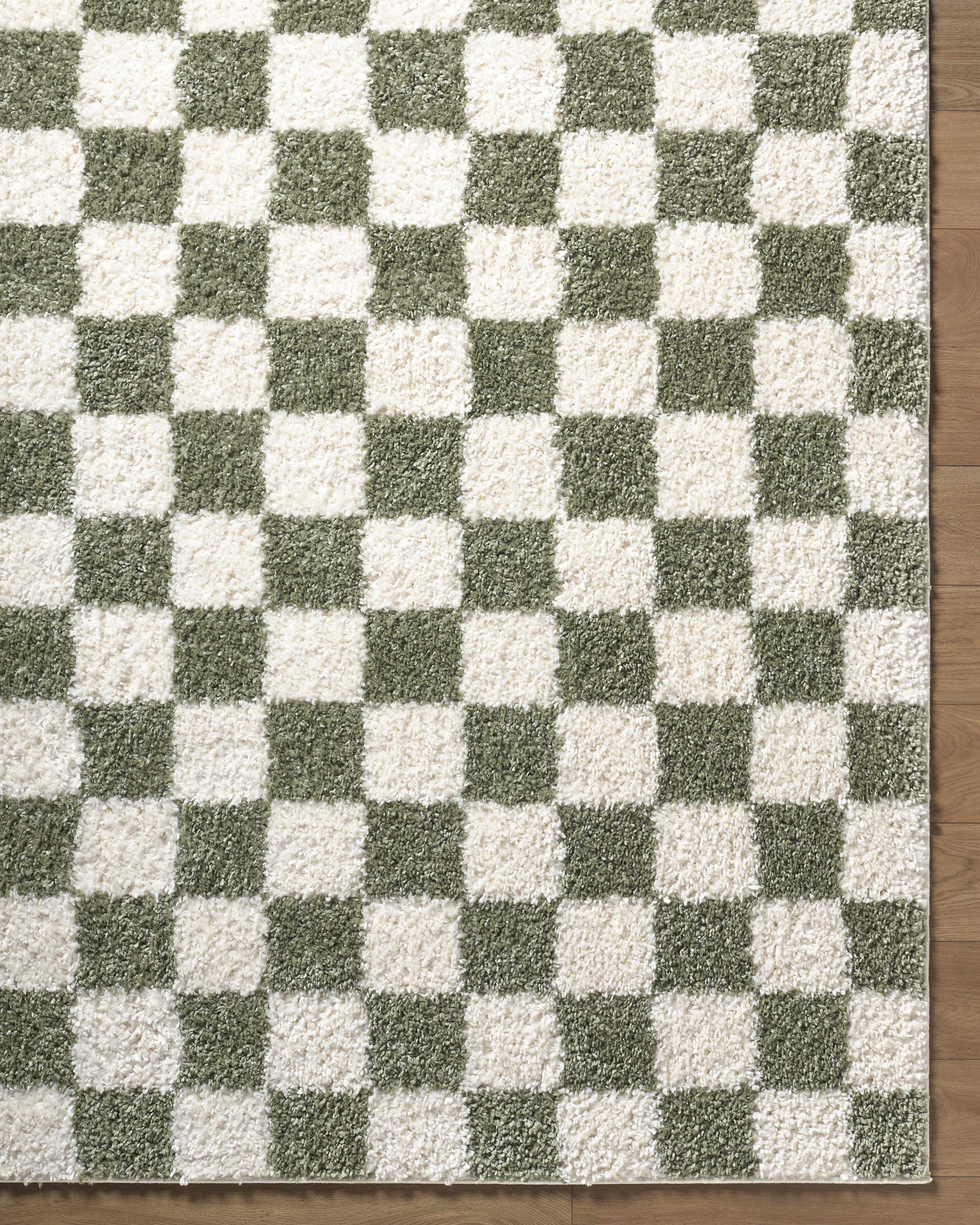 Gridline Olive & Ivory Checkered Area Rug - Image 6