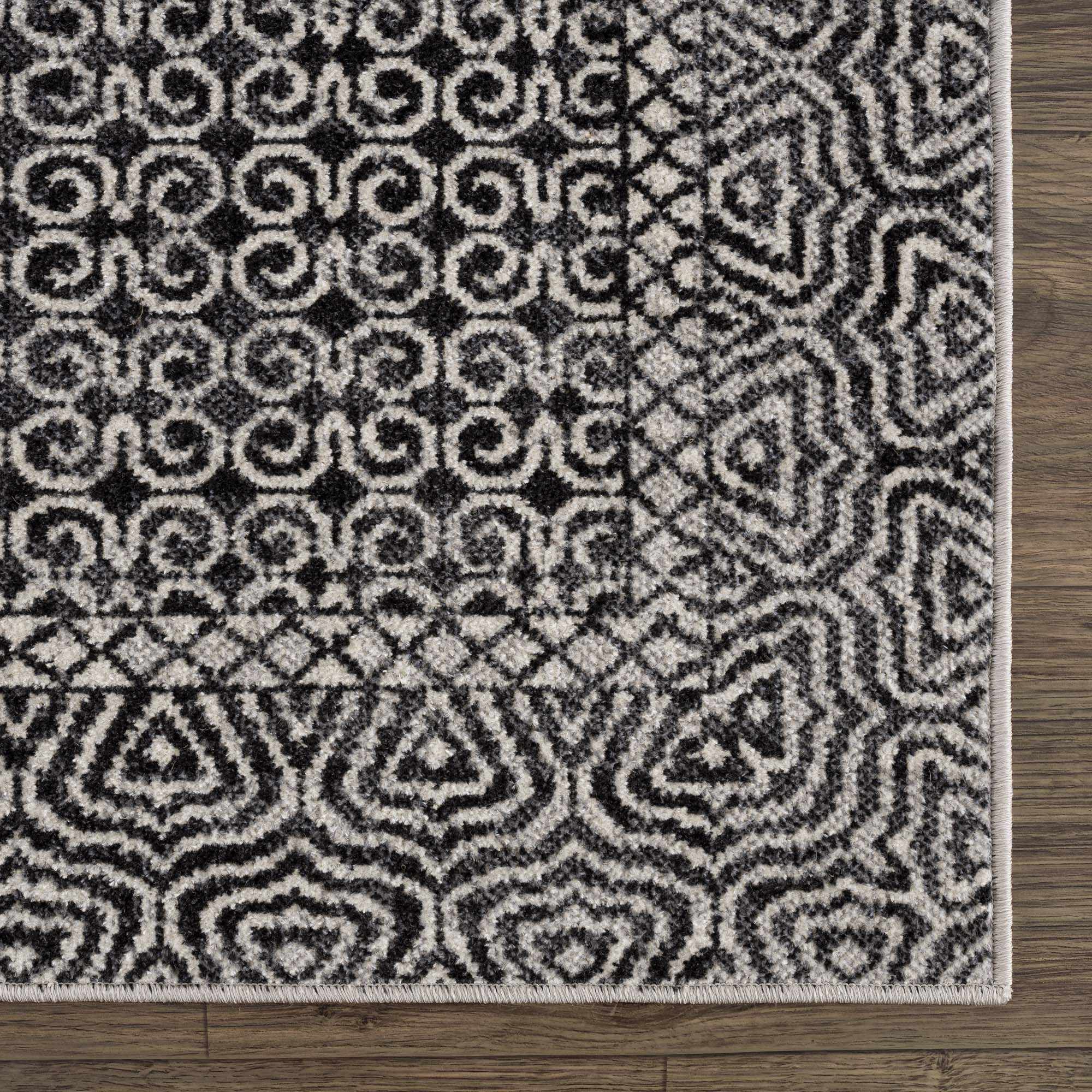 Coledale Black & White Washable Rug - Clearance - Image 10