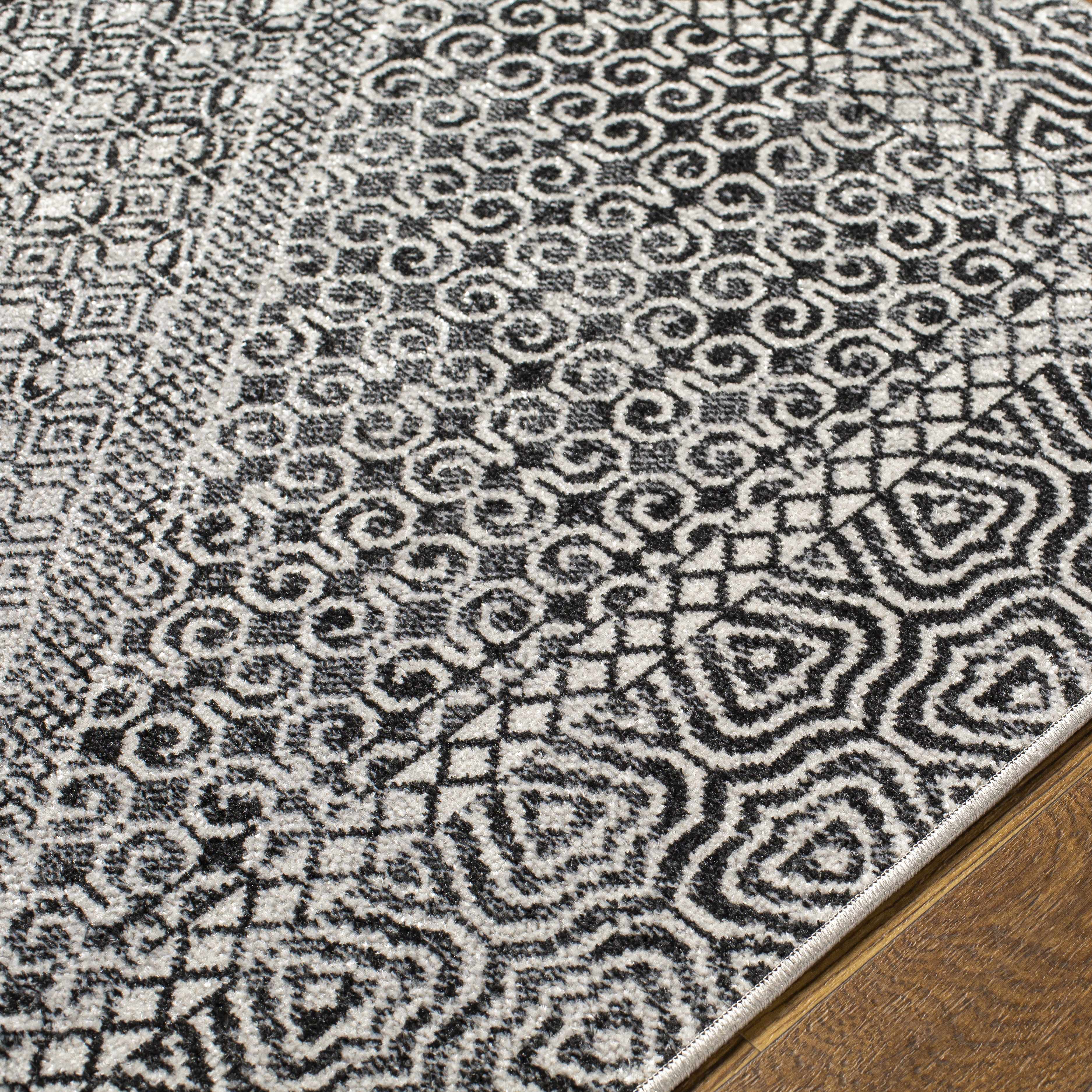 Coledale Black & White Washable Rug - Clearance - Image 18