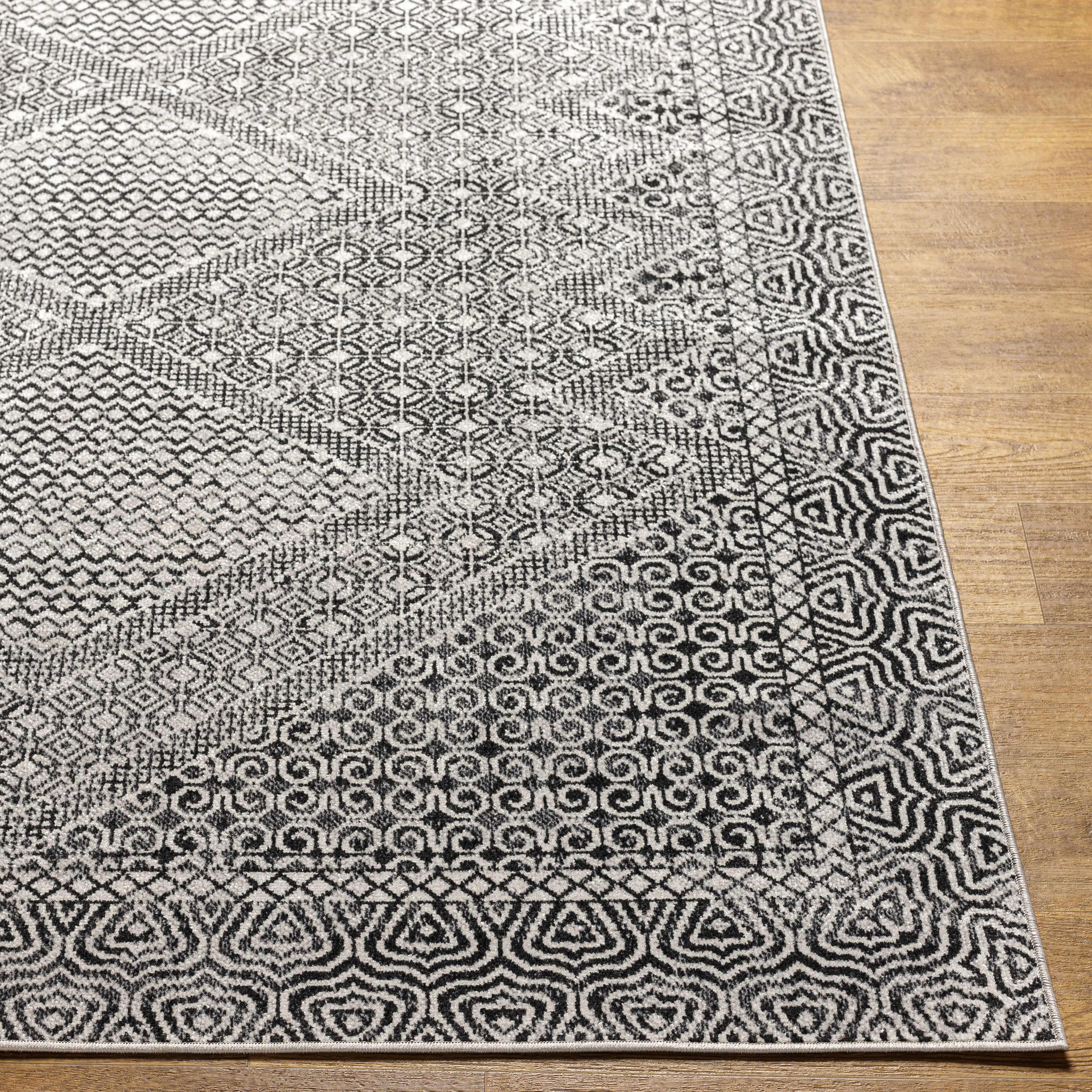 Coledale Black & White Washable Rug - Clearance - Image 6