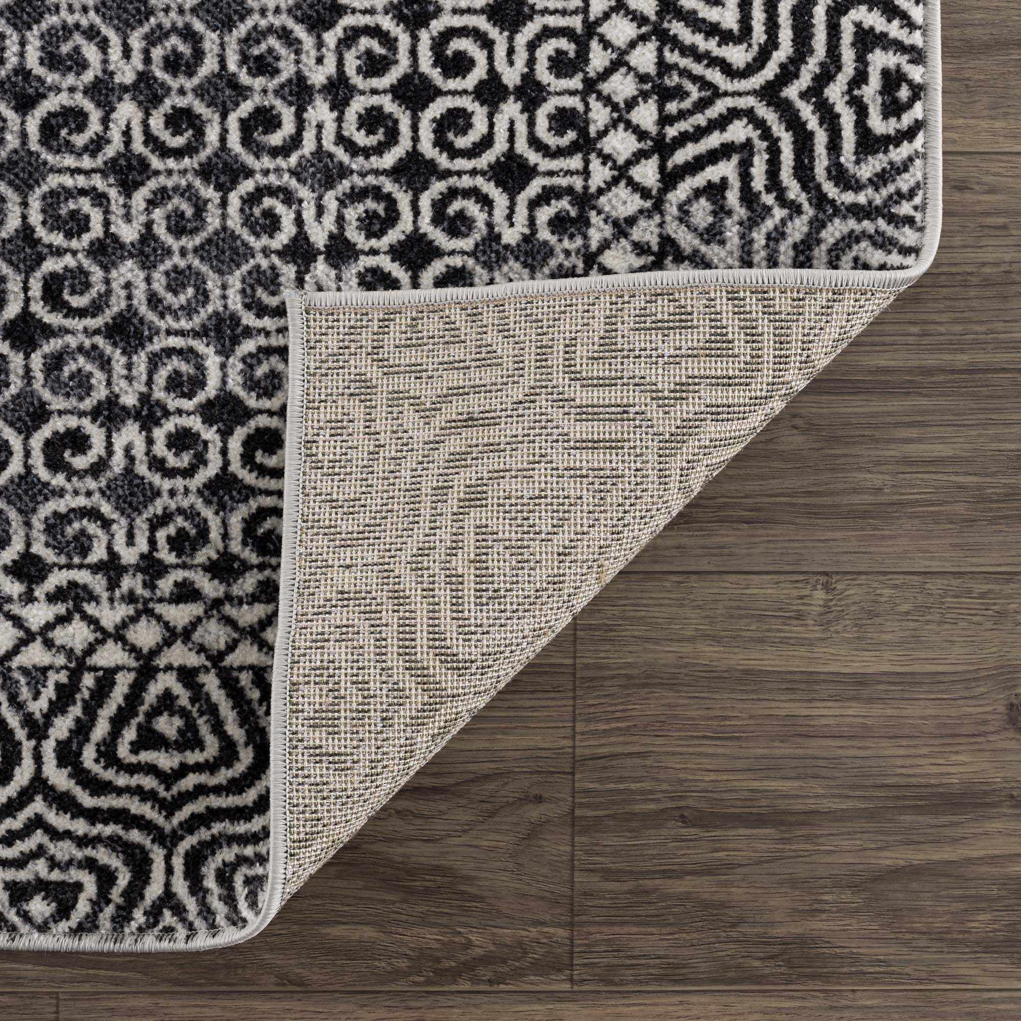 Coledale Black & White Washable Rug - Clearance - Image 7
