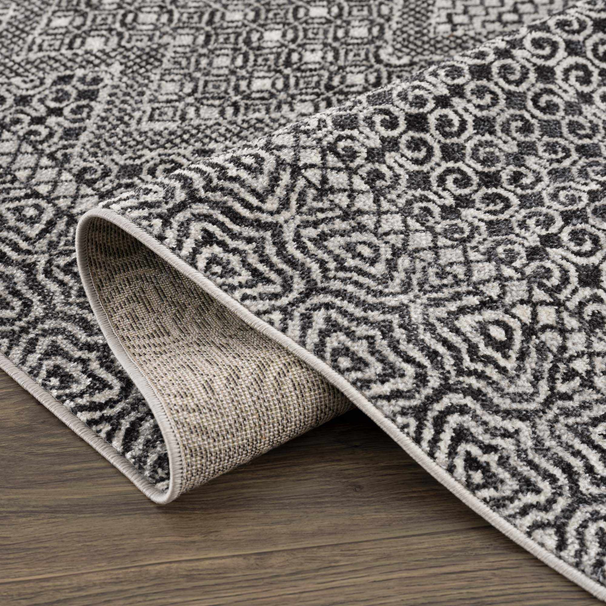 Coledale Black & White Washable Rug - Clearance - Image 9