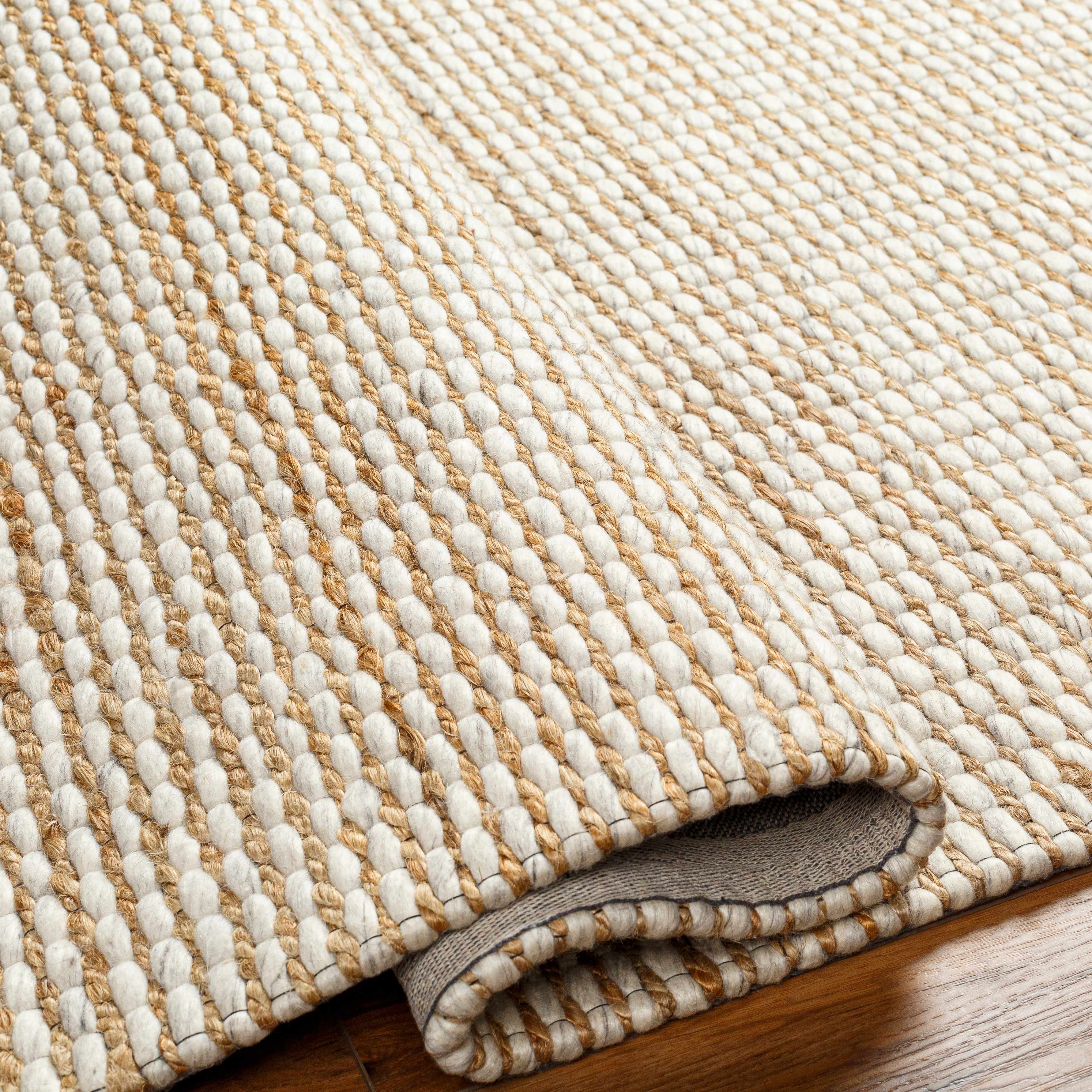 Riki Cream Jute-Wool Blend Rug - Image 3
