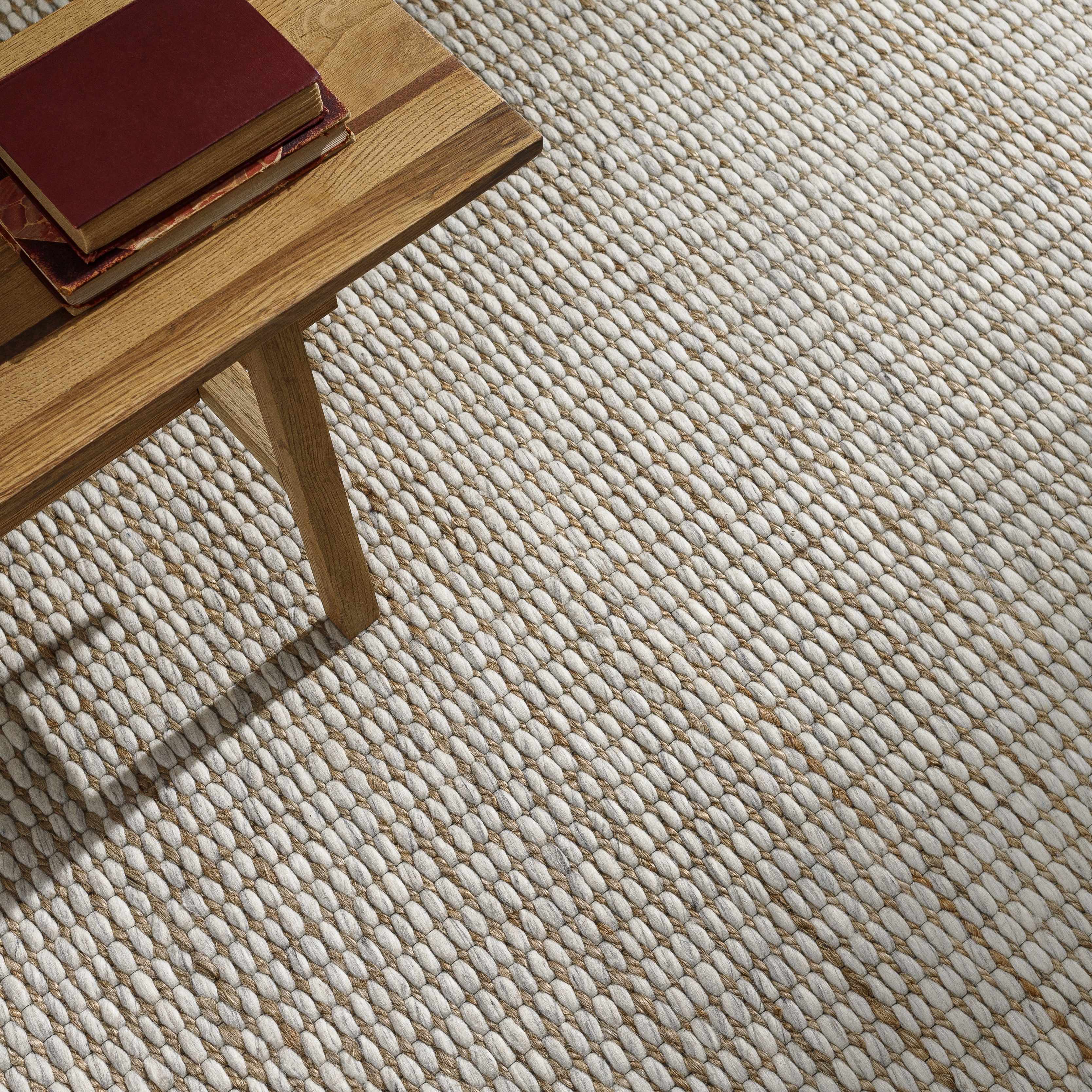 Riki Cream Jute-Wool Blend Rug - Image 4