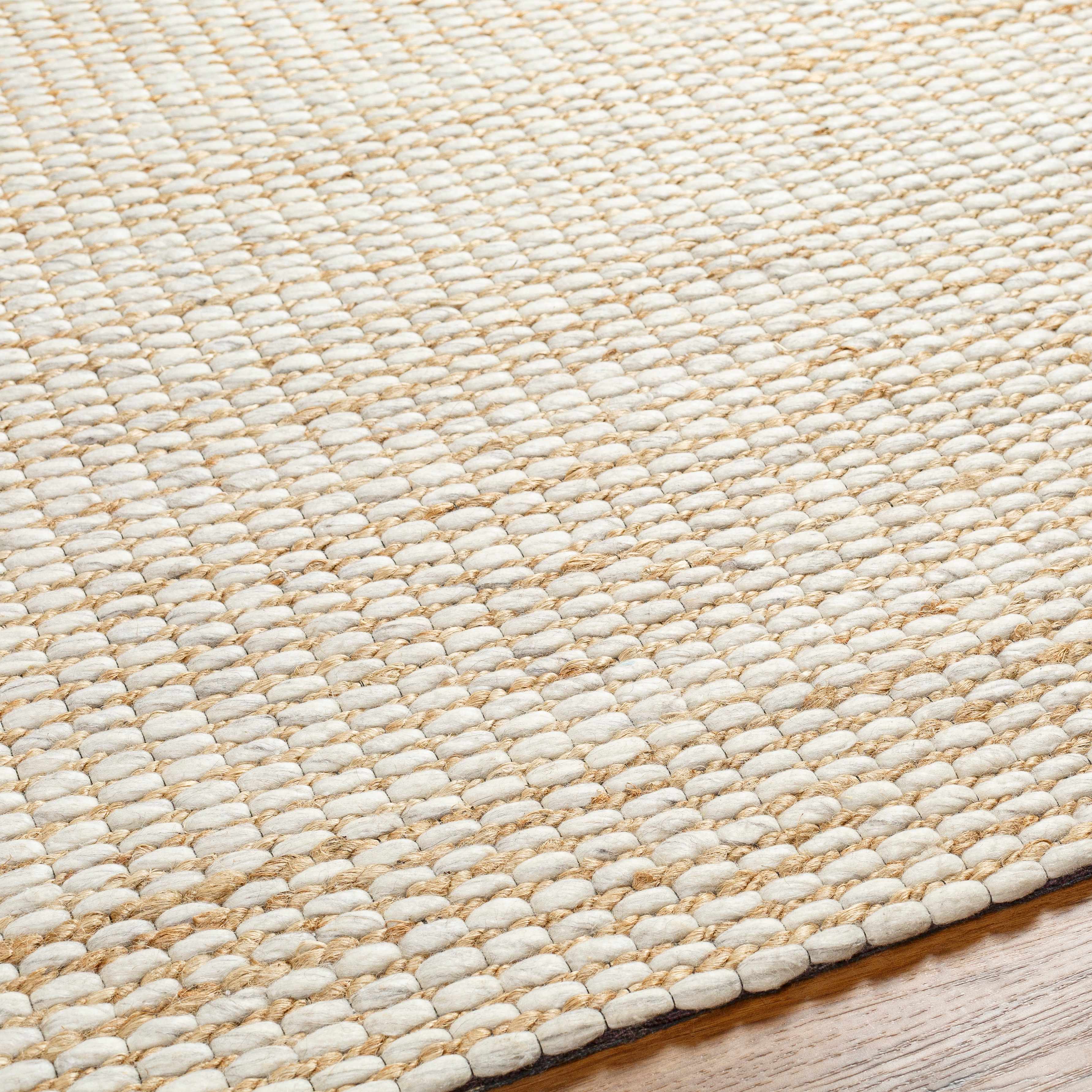 Riki Cream Jute-Wool Blend Rug - Image 7