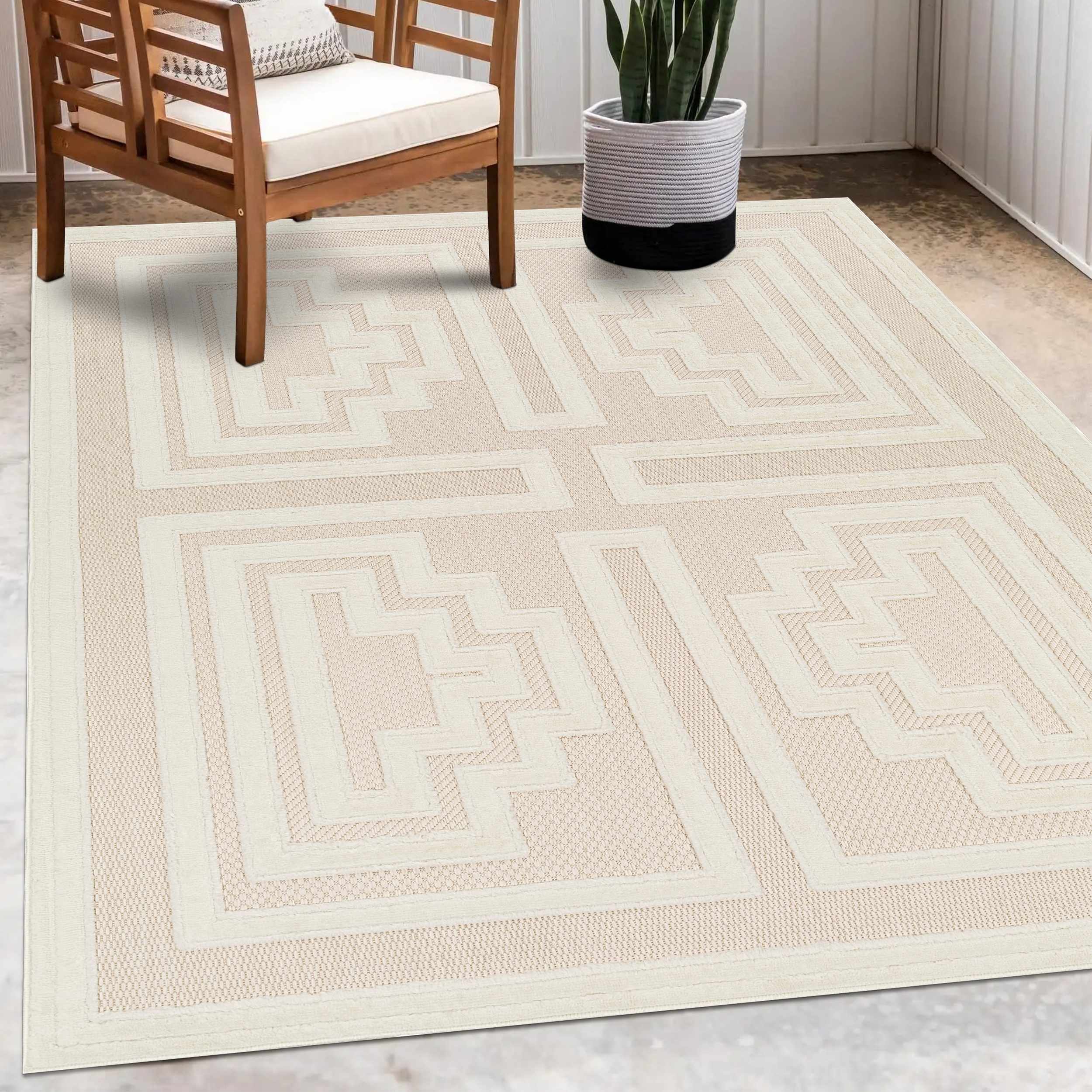 Yves Cream Outdoor Rug - Clearance - Image 7