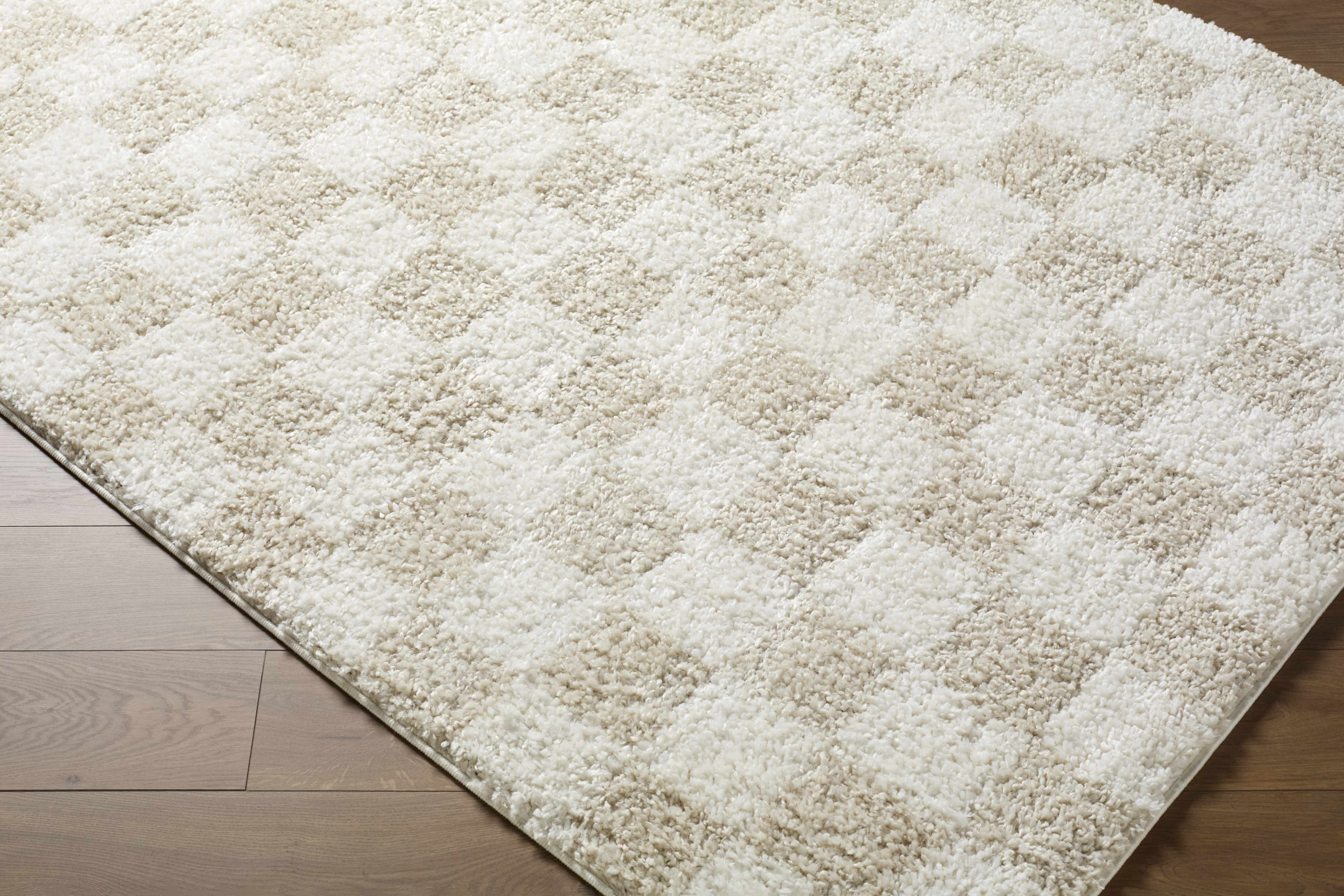 Gridline Off White & Ivory Checkered Area Rug - Image 3