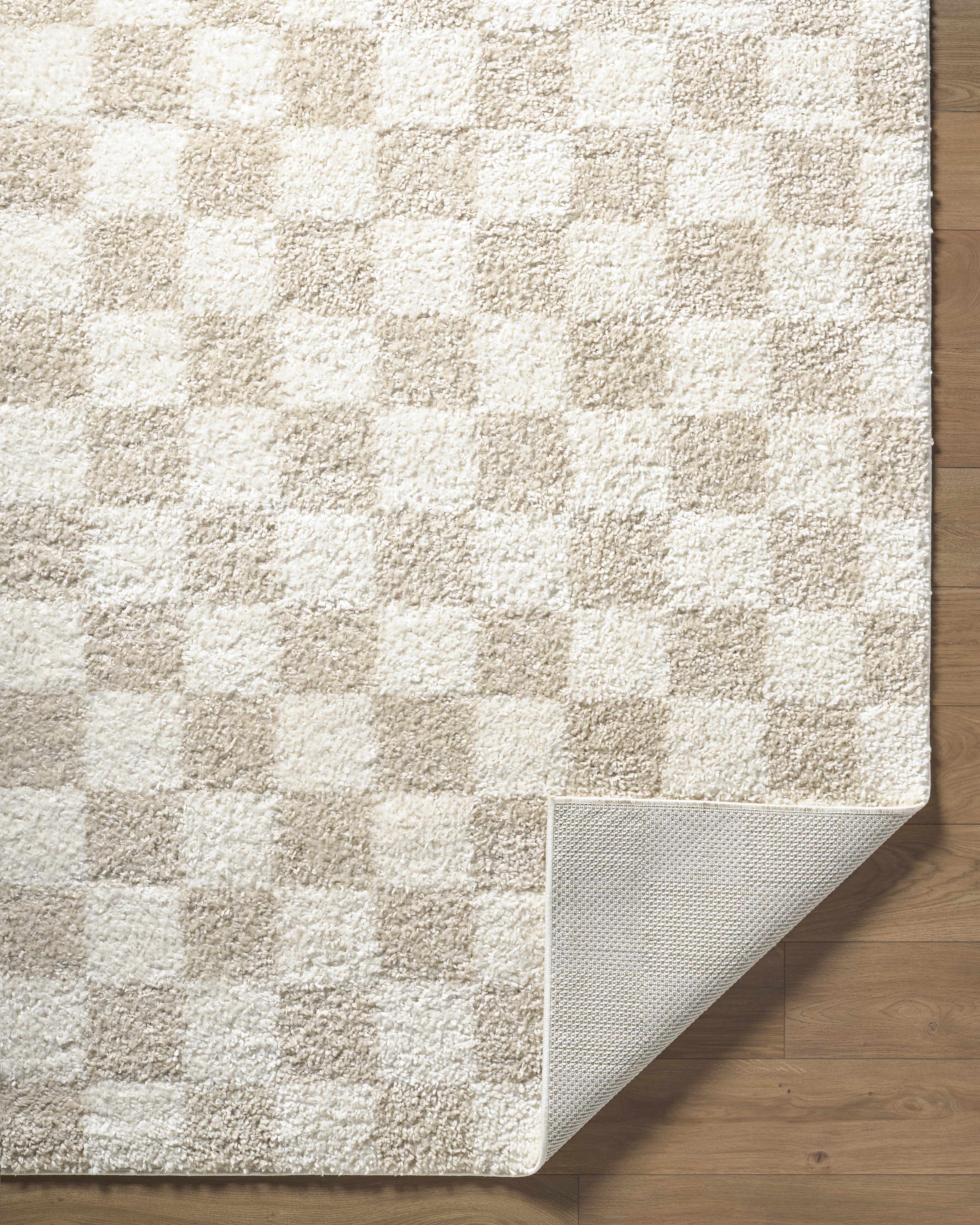 Gridline Off White & Ivory Checkered Area Rug - Image 4
