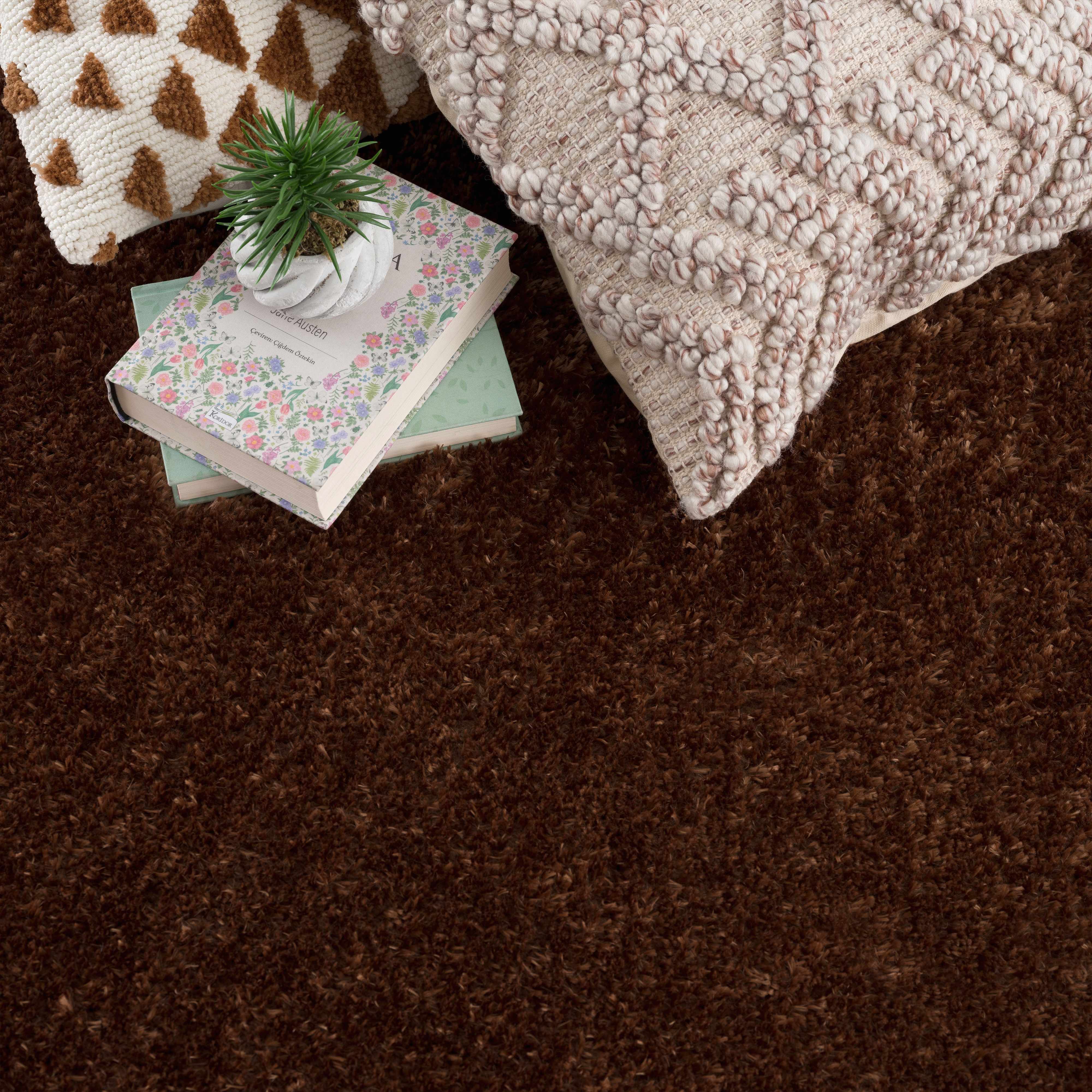 Heavenly Solid Brown Plush Rug - Clearance - Image 4