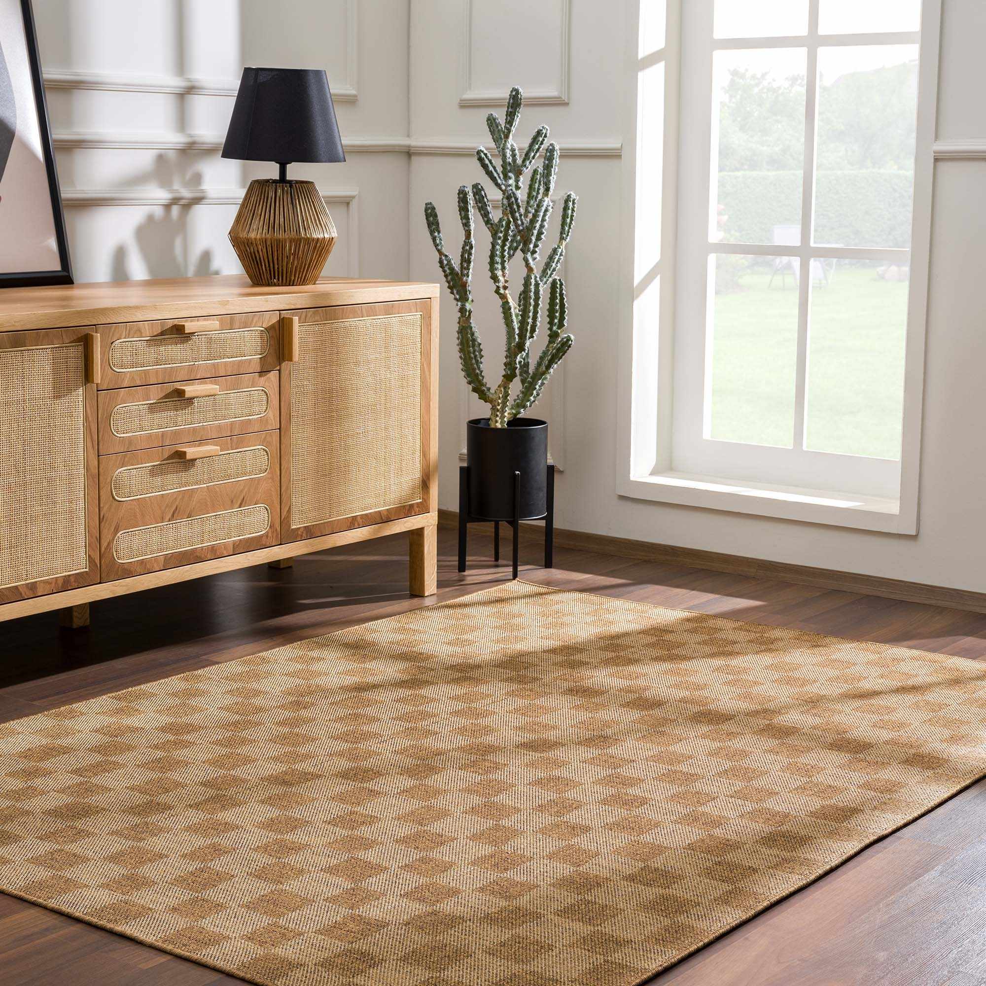 Kuval Checkered Brown Rug - Image 20