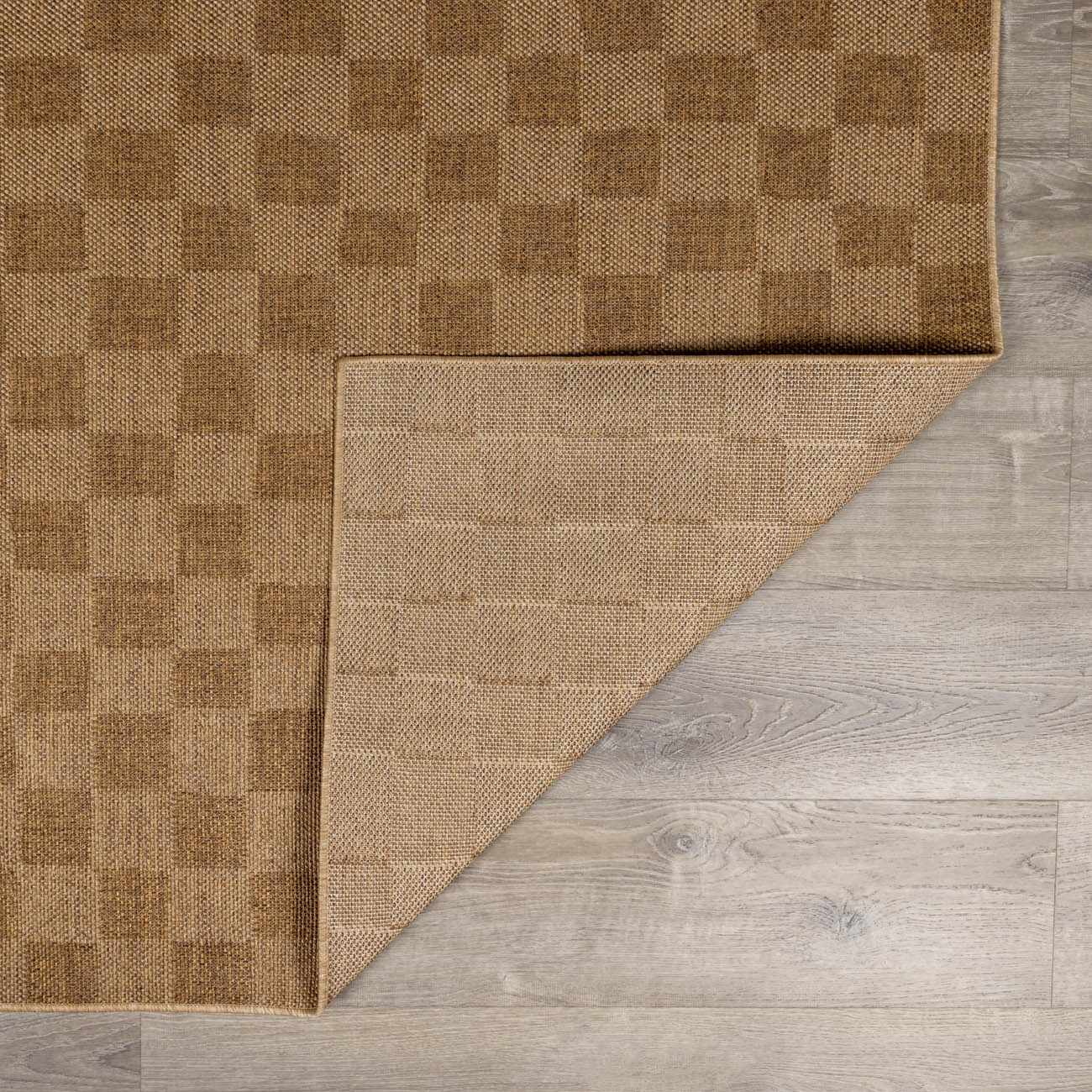 Kuval Checkered Brown Rug - Image 22