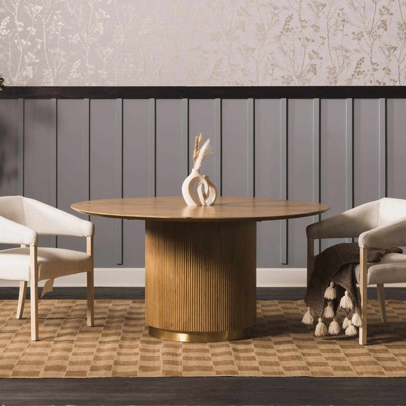 Kuval Checkered Brown Rug - Image 6