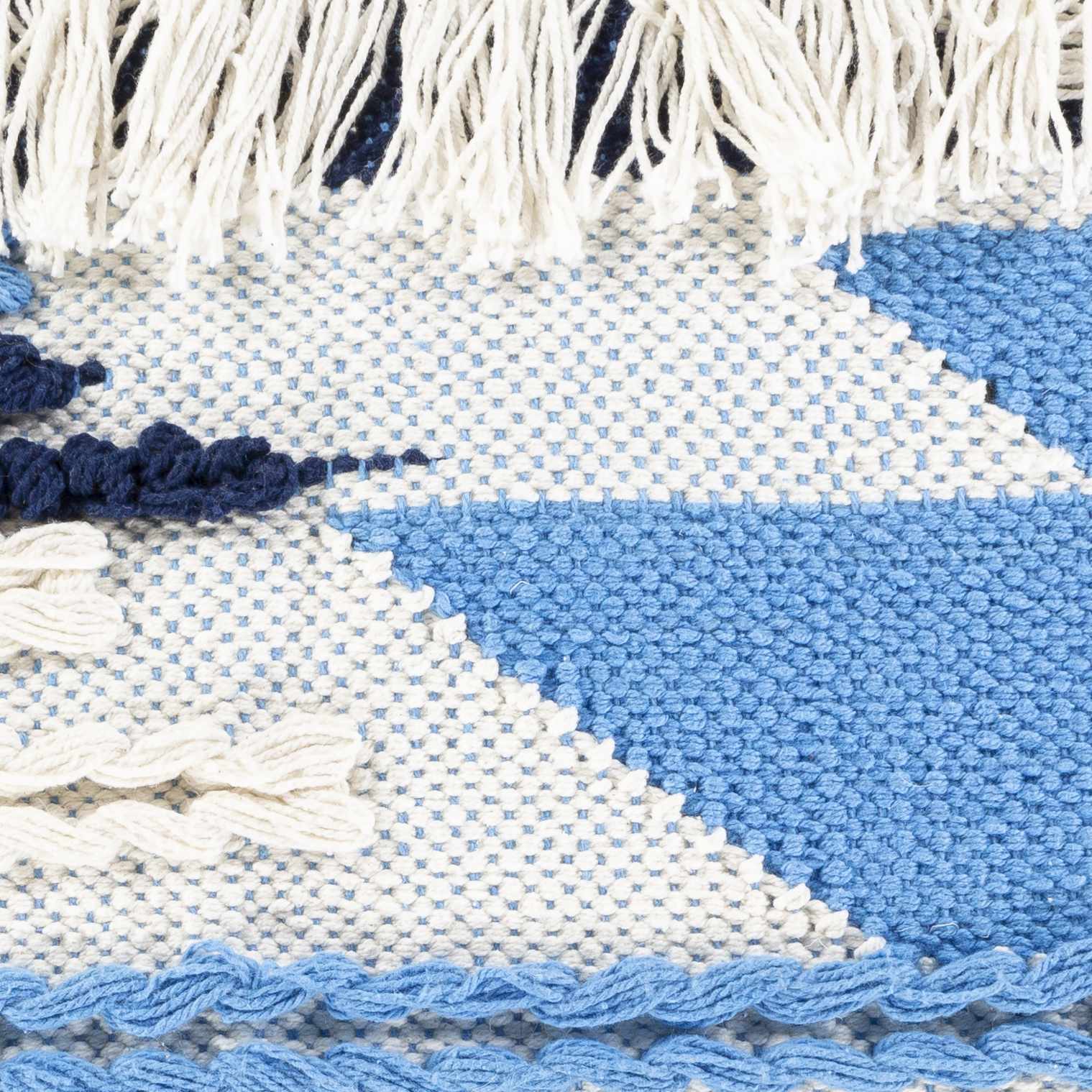 Lacaron Blue Chevron Fringe Lumbar Pillow - Clearance - Image 5