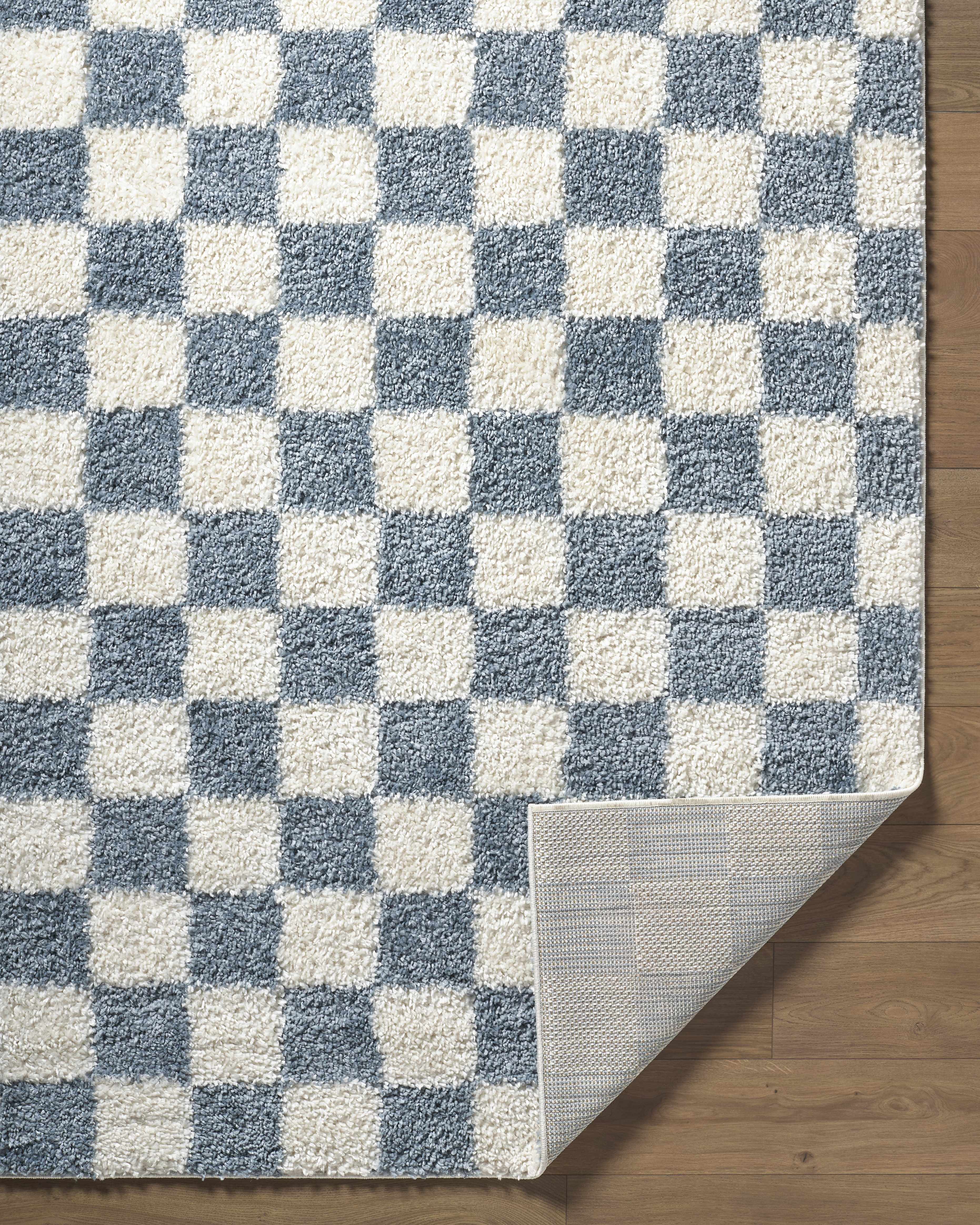 Gridline Gray & Ivory Checkered Area Rug - Image 4