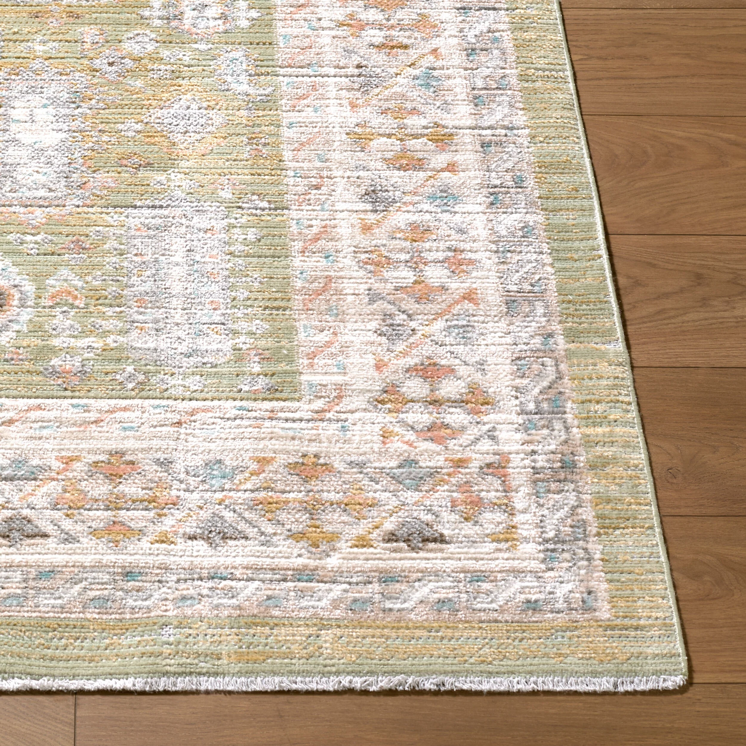 Neku Sage Persian Machine Woven Polypropylene Washable Area Rug - Image 3