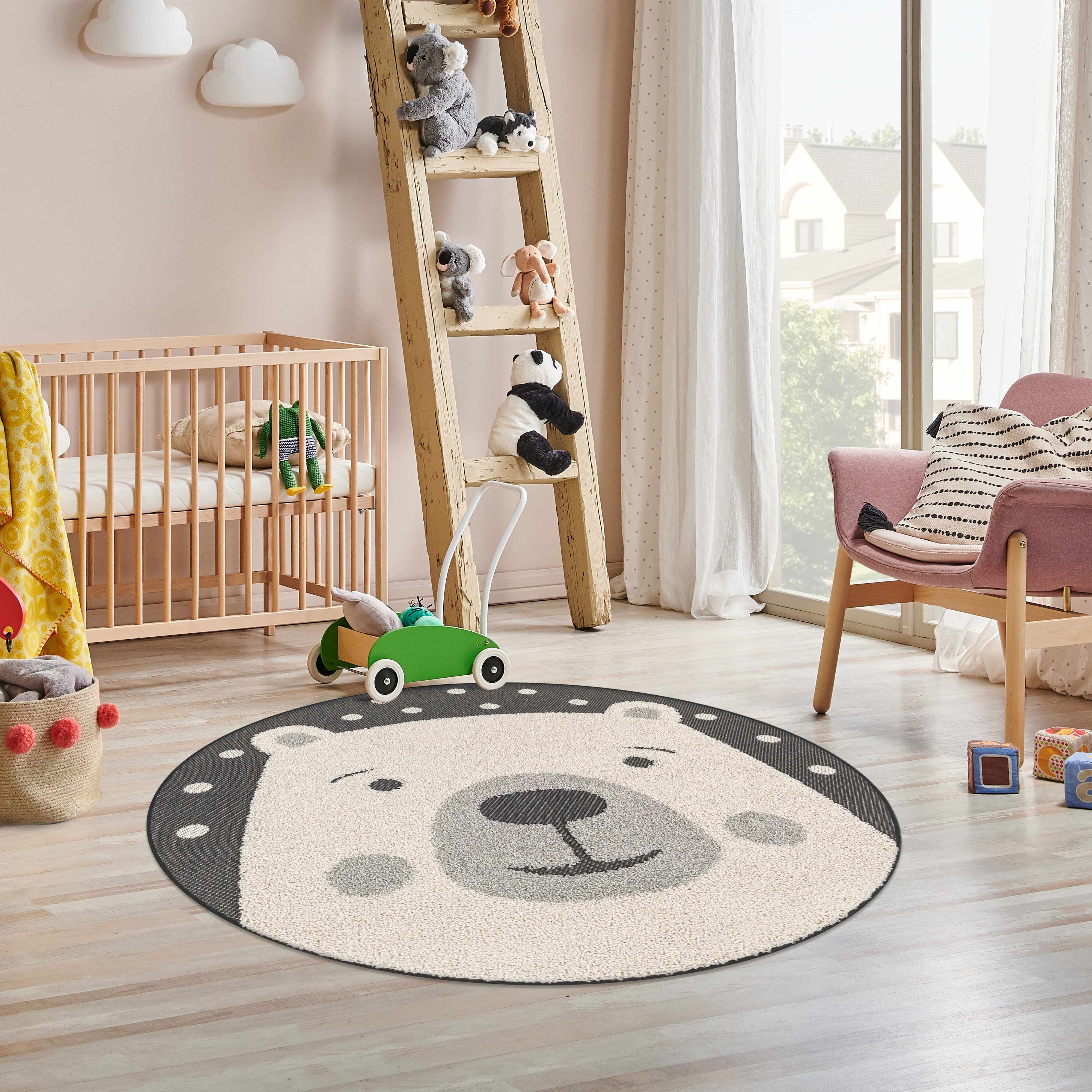 Kids Bear Animal Print Nursery Area Rug - Clearance - Image 4