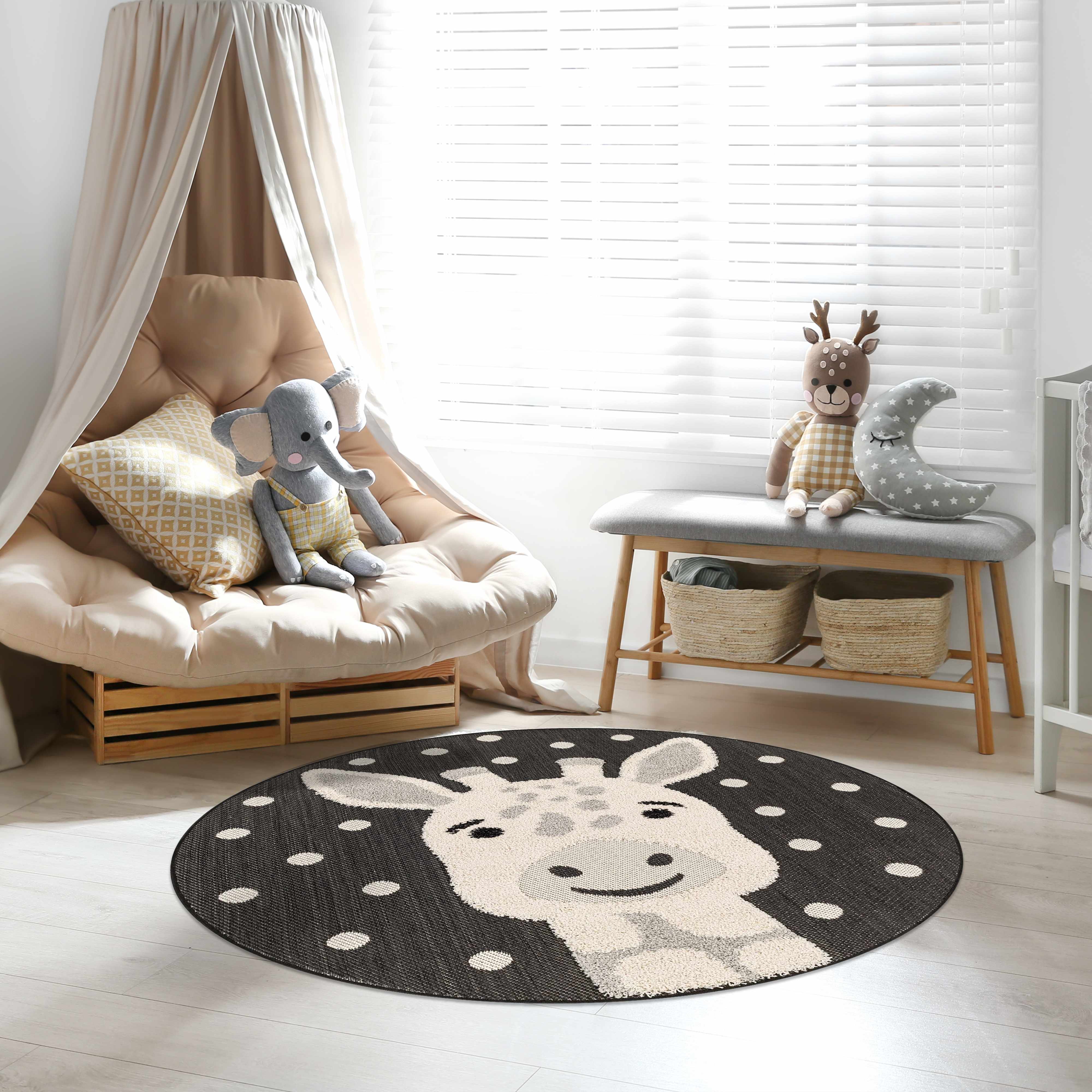 Kids Giraffe Animal Print Nursery Area Rug - Clearance - Image 4