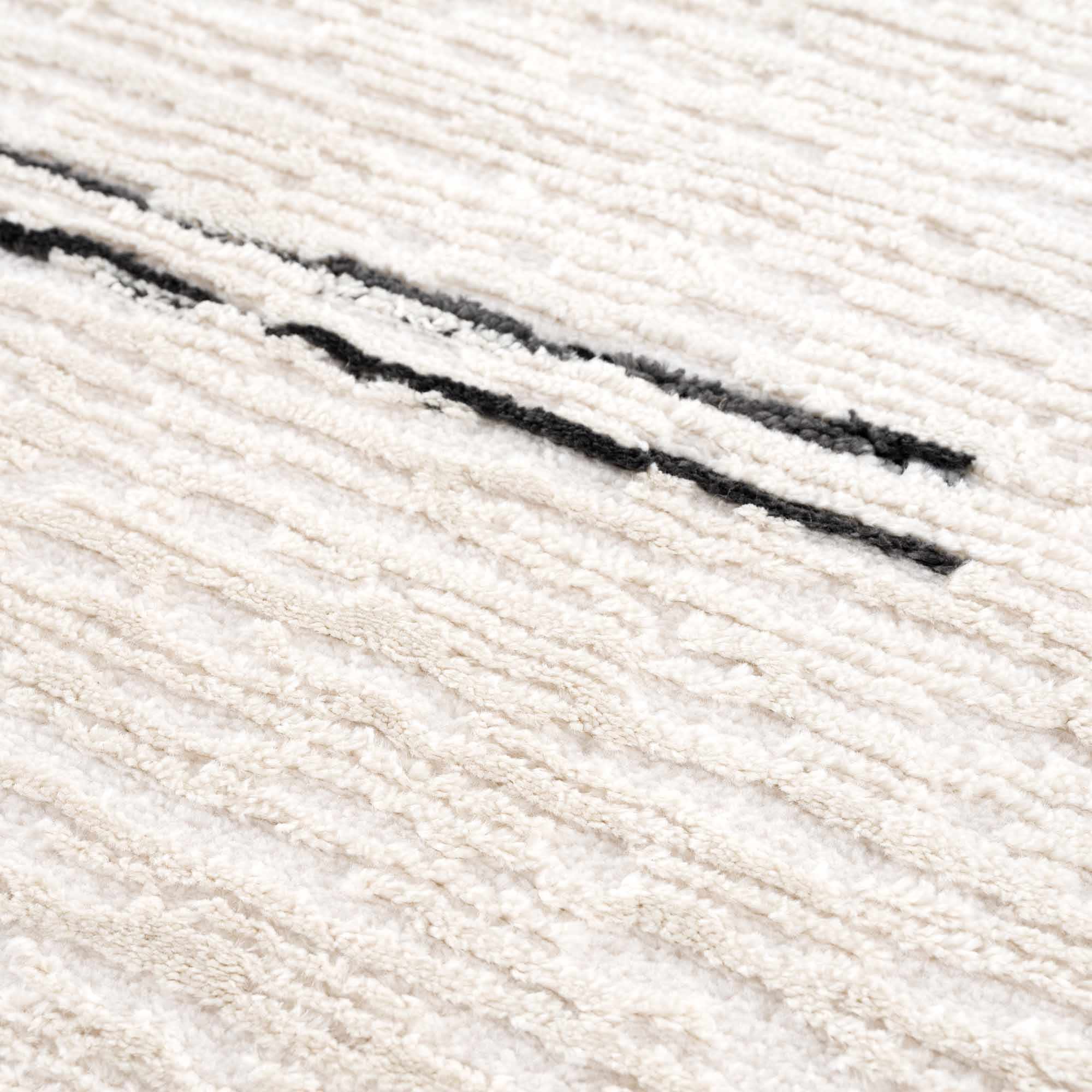 Riad Black Striped White Rug with Tassels - Image 17