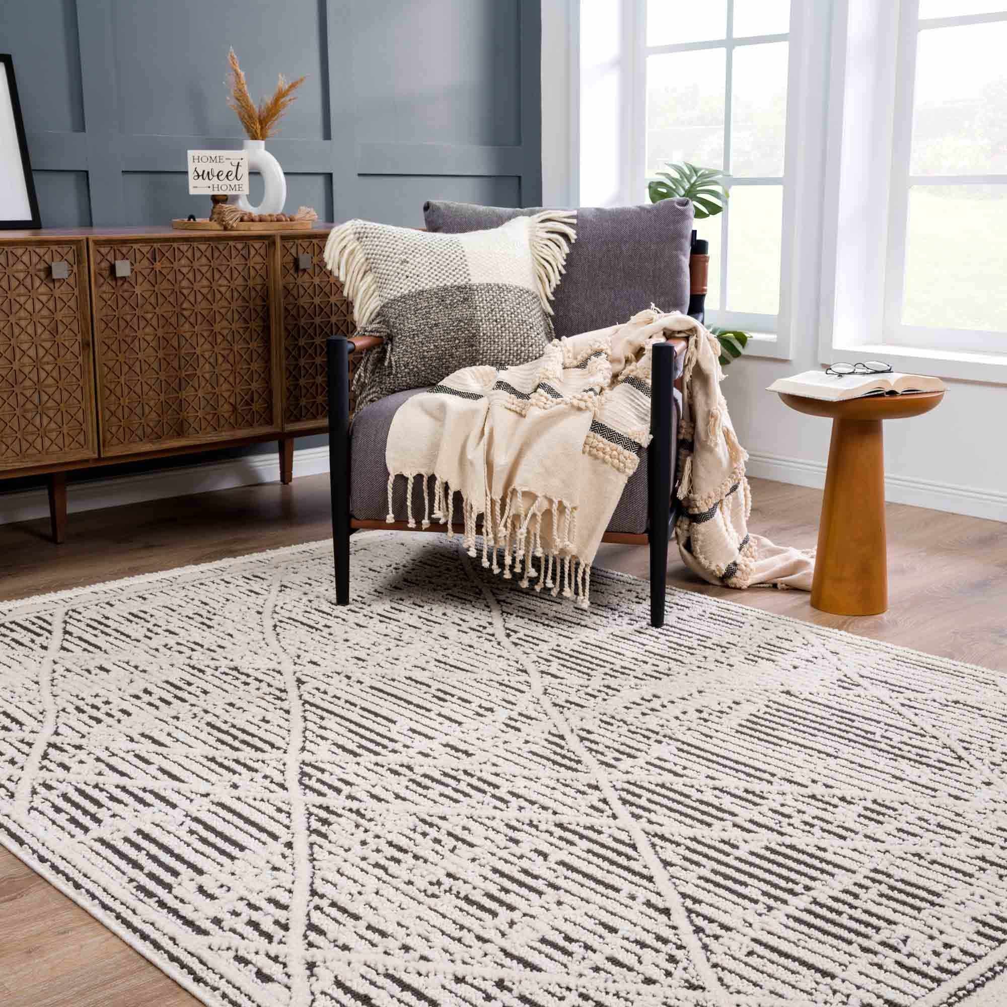 Umay Textured Beige Rug - Clearance - Image 3