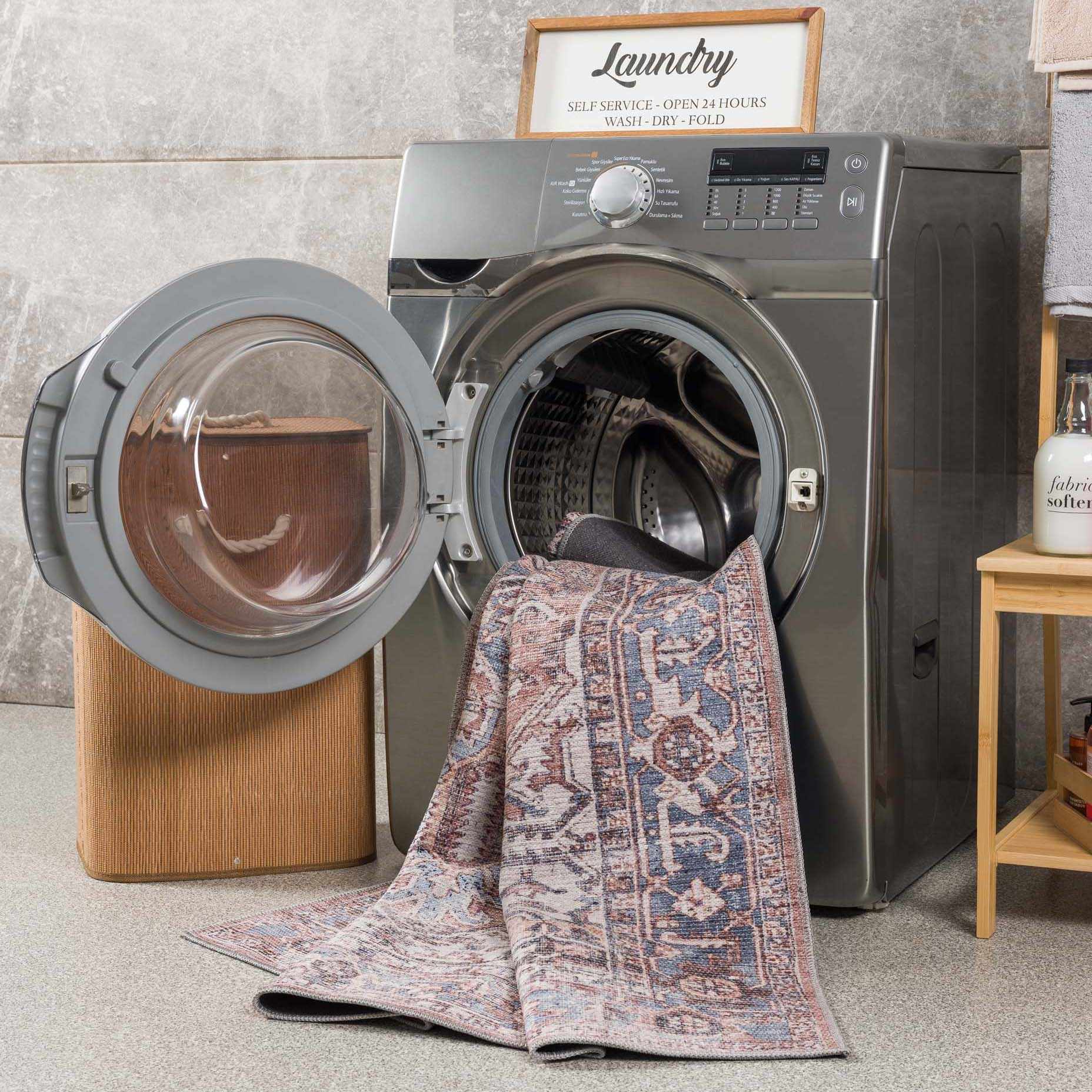 Viho Vintage Flat Pile Washable Rug - Clearance - Image 12