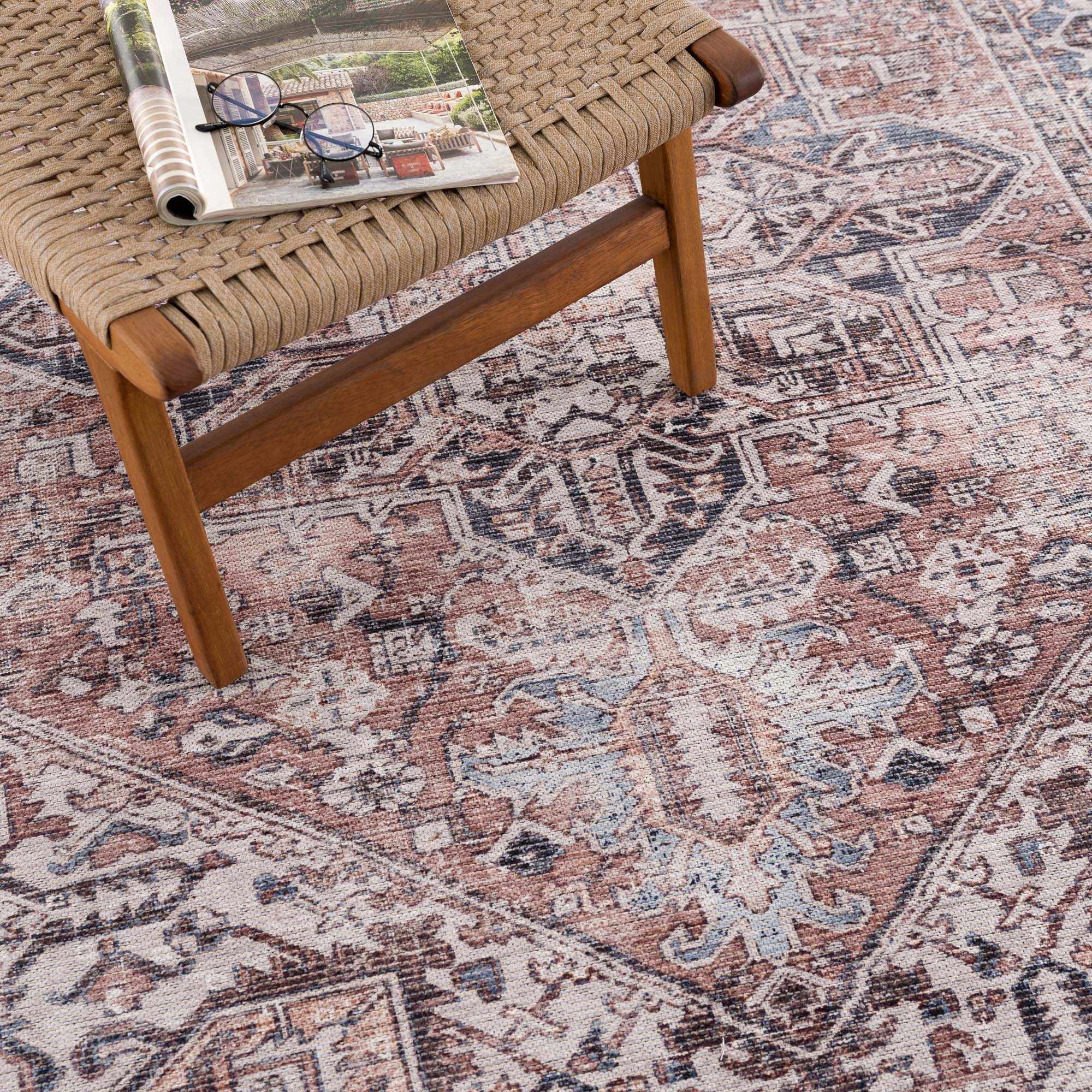 Viho Vintage Flat Pile Washable Rug - Clearance - Image 5